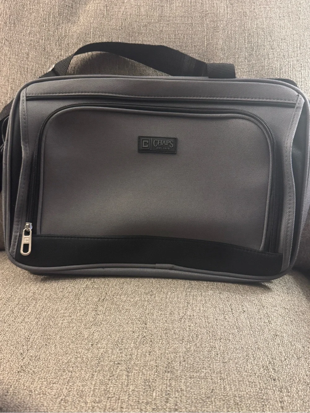 Chaps Gray & Black Laptop Briefcase - Men's Work Bag